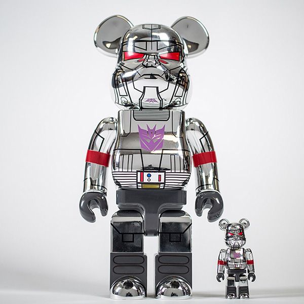 Đồ Chơi Mô Hình Bearbrick Bait X Medicom Transformer Megatron Silver Màu Bạc Đen Size 100% + 400% - Đồ chơi mô hình - Vua Hàng Hiệu