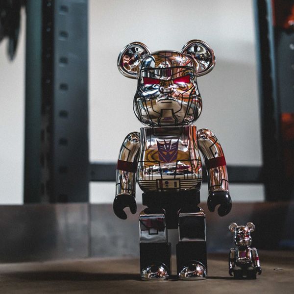 Đồ Chơi Mô Hình Bearbrick Bait X Medicom Transformer Megatron Silver Màu Bạc Đen Size 100% + 400% - Đồ chơi mô hình - Vua Hàng Hiệu