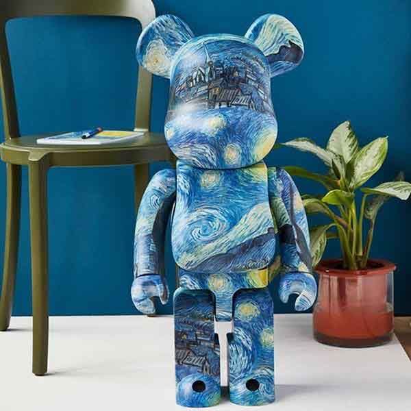 Đồ Chơi Mô Hình Bearbrick Vincent Van Gogh The Starry Night Màu Xanh Size 1000% - Đồ chơi mô hình - Vua Hàng Hiệu