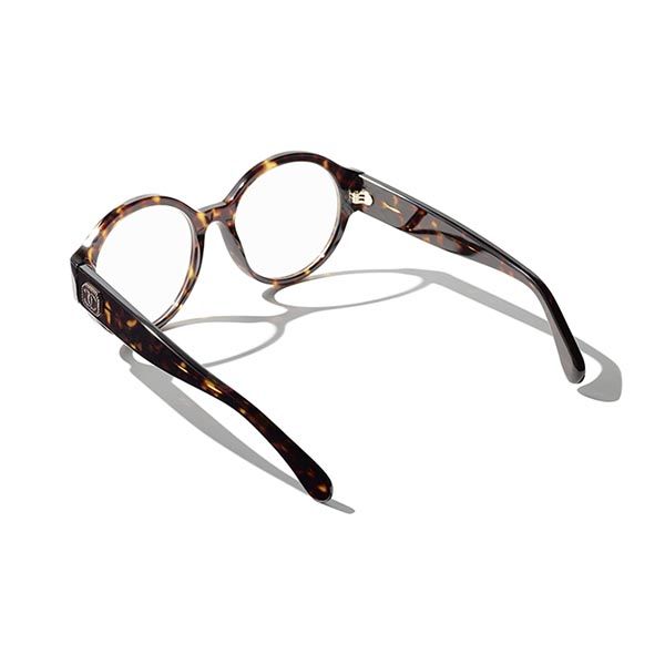 Kính Mắt Cận Chanel Lunettes De Vue Rondes CH3437 C714 Màu Nâu Vàng - Kính mắt - Vua Hàng Hiệu