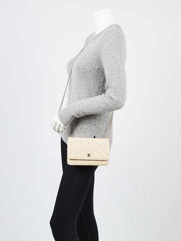 Túi Đeo Chéo Chanel Beige Clair Quilted Caviar Leather Classic Woc Clutch Bag Màu Be - Túi xách - Vua Hàng Hiệu