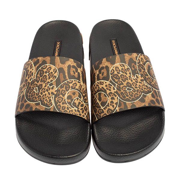 Dép Dolce & Gabbana D&G Leopard-Print Rubber Slides - Dép - Vua Hàng Hiệu