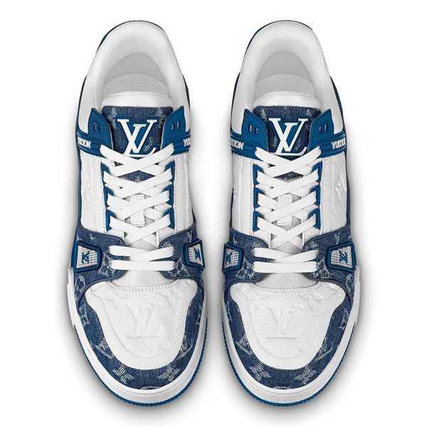 Giày Thể Thao Nam Louis Vuitton LV Trainer 1A9JGT Phối Màu Trắng Xanh Size 41 - Giày - Vua Hàng Hiệu