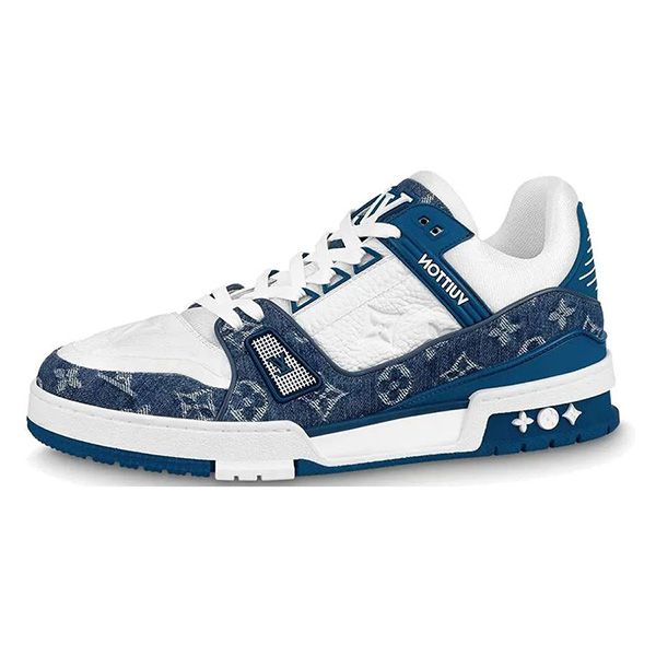 Giày Thể Thao Nam Louis Vuitton LV Trainer 1A9JGT Phối Màu Trắng Xanh Size 41 - Giày - Vua Hàng Hiệu