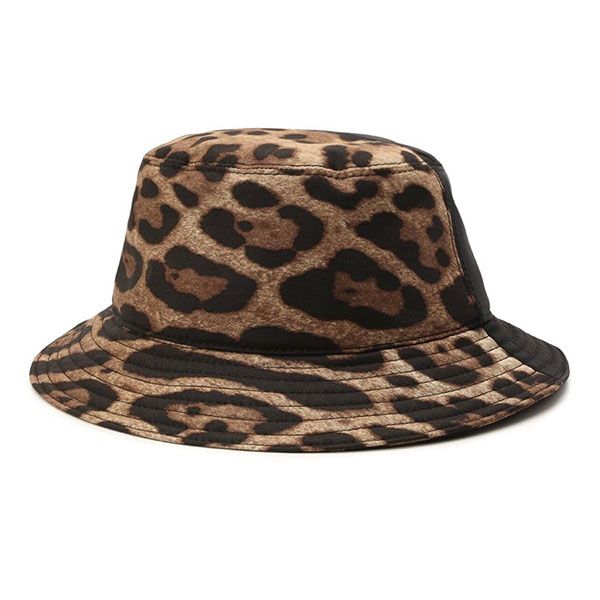 Mũ Dolce & Gabbana D&G Leopard-Print Bucket Hat With Patch Embellishment Màu Đen Nâu Size 57 - Mũ nón - Vua Hàng Hiệu