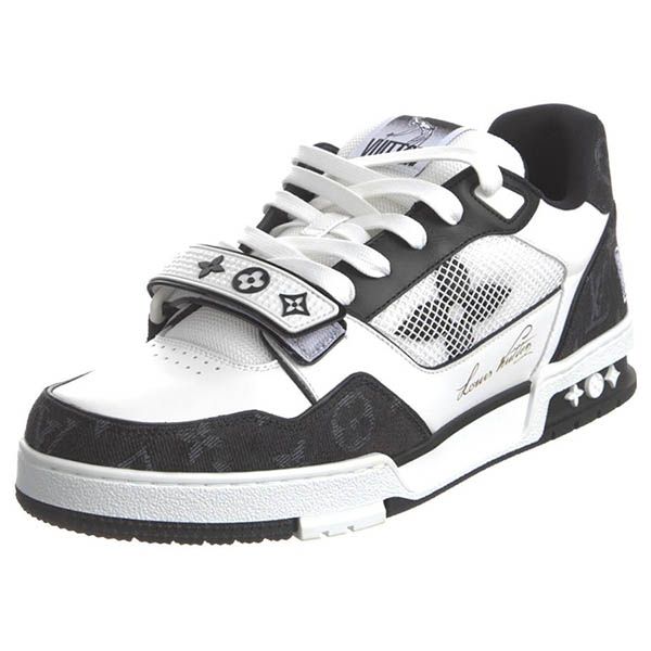 Giày Thể Thao Nam Louis Vuitton LV Trainer Sneaker Màu Đen - Trắng - Giày - Vua Hàng Hiệu