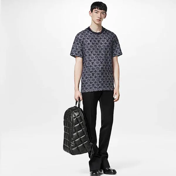 Áo Phông Nam Louis Vuitton LV Monogram T-shirt 1AAGM5 Màu Xám Đen Size L N-QL - Thời trang - Vua Hàng Hiệu