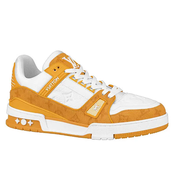 Giày Thể Thao Nam Louis Vuitton LV Trainer Sneaker 1A9JHD Màu Trắng Vàng Size 42 - Giày - Vua Hàng Hiệu