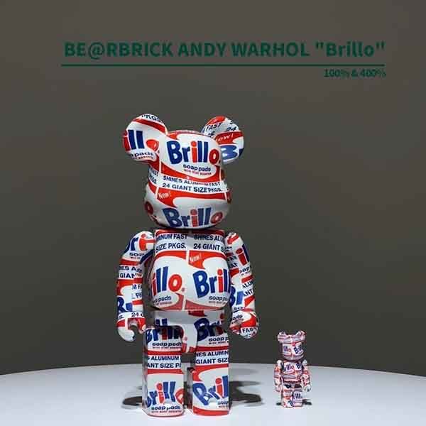 Đồ Chơi Mô Hình Bearbrick Andy Warhol Brillo Phối Màu Size 100% + 400% - Đồ chơi mô hình - Vua Hàng Hiệu