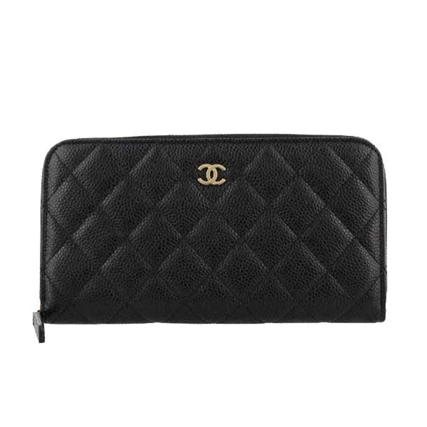 Ví Chanel Long Wallet With Zipped Caviar Màu Đen - Túi xách - Vua Hàng Hiệu
