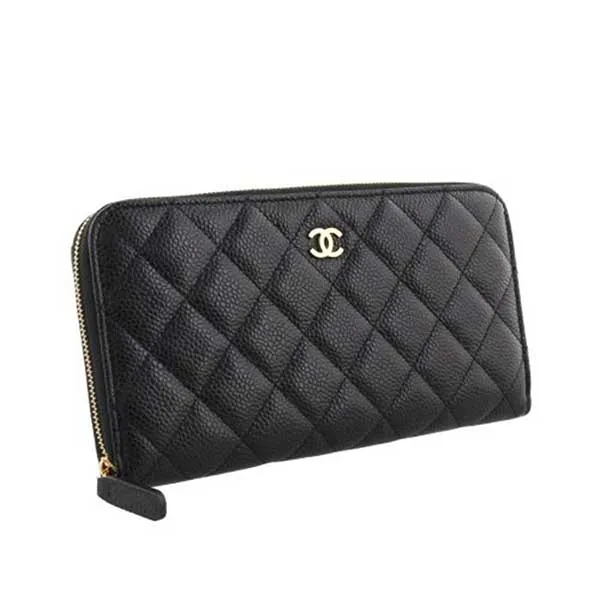 Ví Chanel Long Wallet With Zipped Caviar Màu Đen - Túi xách - Vua Hàng Hiệu