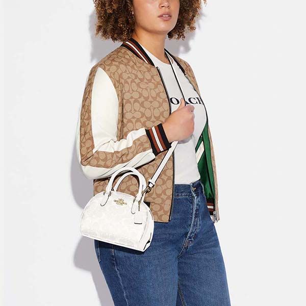 Túi Xách Coach Sydney Satchel In Signature Canvas Màu Trắng - Túi xách - Vua Hàng Hiệu