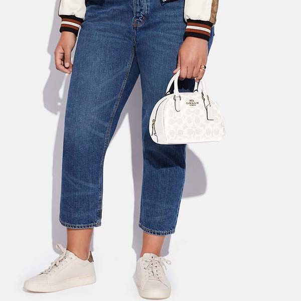 Túi Xách Coach Sydney Satchel In Signature Canvas Màu Trắng - Túi xách - Vua Hàng Hiệu