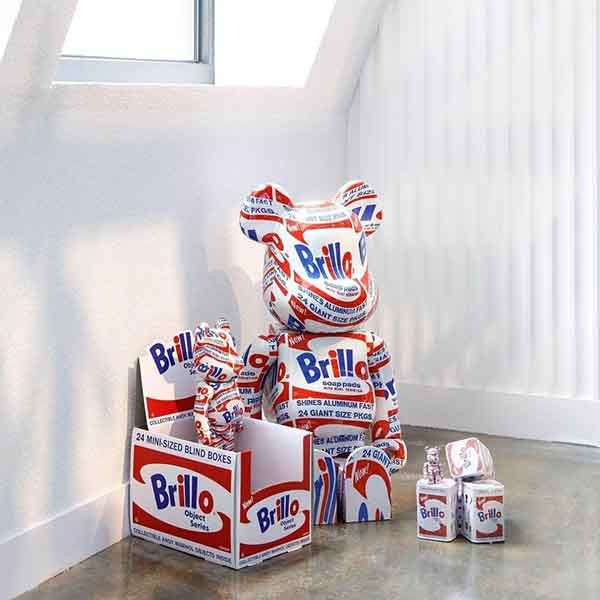 Đồ Chơi Mô Hình Bearbrick Andy Warhol Brillo Phối Màu Size 100% + 400% - Đồ chơi mô hình - Vua Hàng Hiệu