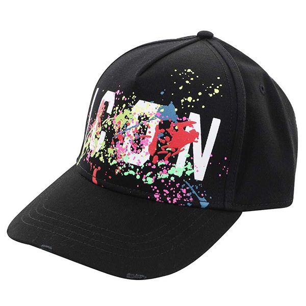 Mũ Dsquared2 Icon Splash Baseball Cap BCM0605 05C00001 2124 Màu Đen - Mũ nón - Vua Hàng Hiệu
