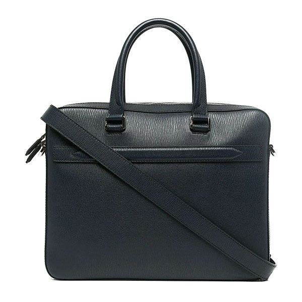 Cặp Xách Tay Salvatore Ferragamo Rained-Texture Laptop Bag Màu Xanh Đậm - Túi xách - Vua Hàng Hiệu