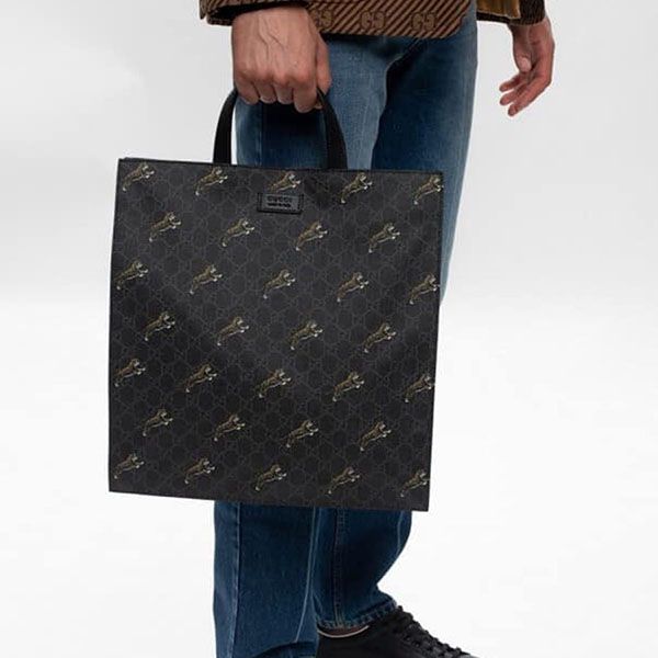 Túi Tote Gucci GG Supreme Canvas Shopper Tote Bag In Black - Túi xách - Vua Hàng Hiệu