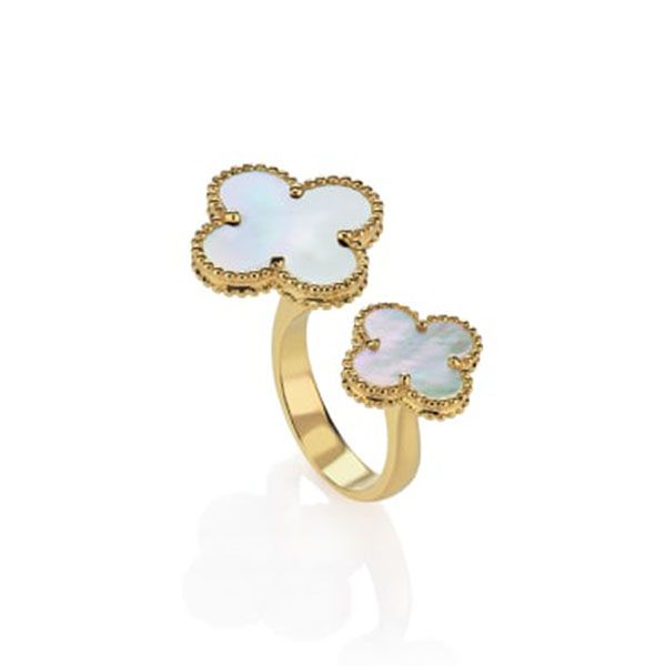 Nhẫn Jewery Luxury A Gold And Mother-Of-Pearl Alhambra Ring Màu Vàng Gold - Trang sức - Vua Hàng Hiệu