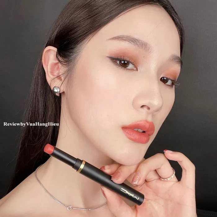 12 màu son MAC Powder Kiss Velvet Blur Slim Stick Lipstick trendy - 2