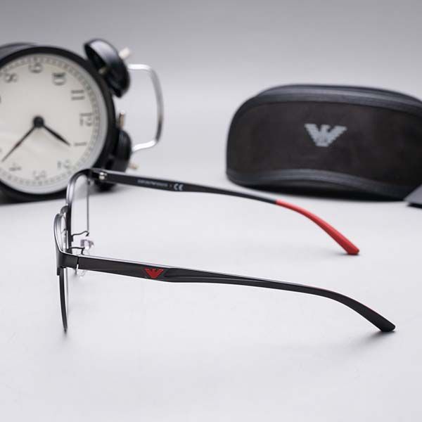 Kính Mắt Cận Emporio Armani Men’s Square Glasses 0EA1135D_300155.C Màu Đen Đỏ - Kính mắt - Vua Hàng Hiệu
