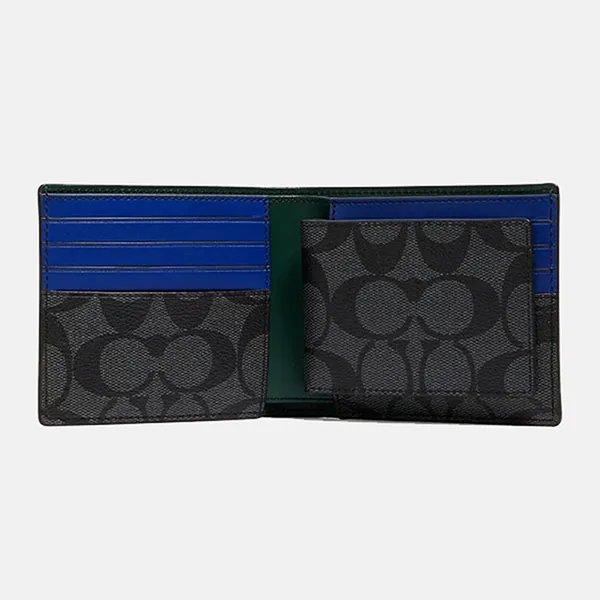 Set Ví Nam Coach Boxed 3 In 1 Wallet Gift Set In Colorblock Signature Canvas C1600 Màu Xanh - Túi xách - Vua Hàng Hiệu