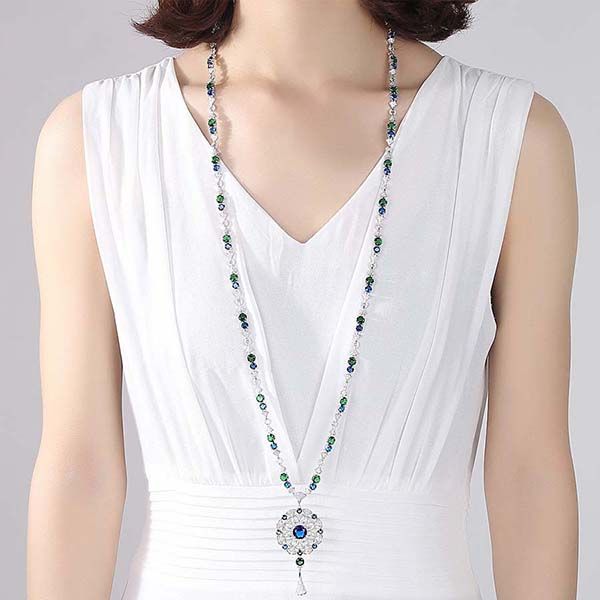 Dây Chuyền Kya Jewel Mặt Hoa Nhuỵ Xanh Dương KINL0004 - Trang sức - Vua Hàng Hiệu