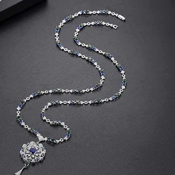 Dây Chuyền Kya Jewel Mặt Hoa Nhuỵ Xanh Dương KINL0004 - Trang sức - Vua Hàng Hiệu