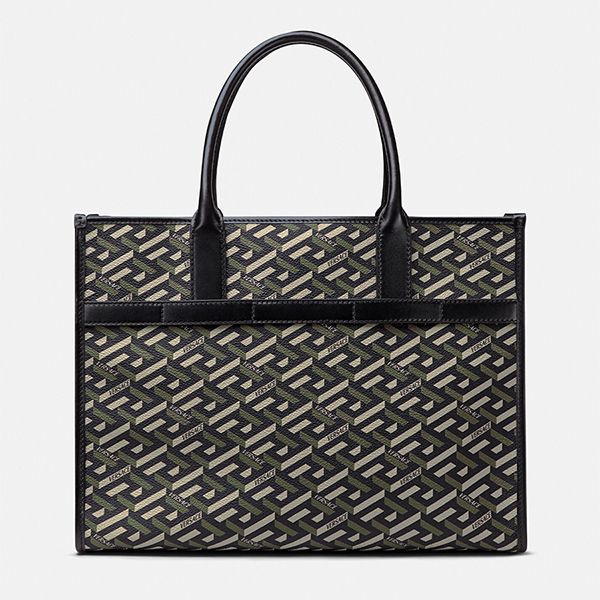 Túi Xách Versace La Greca-Print Tote Bag Màu Đen Xanh - Túi xách - Vua Hàng Hiệu