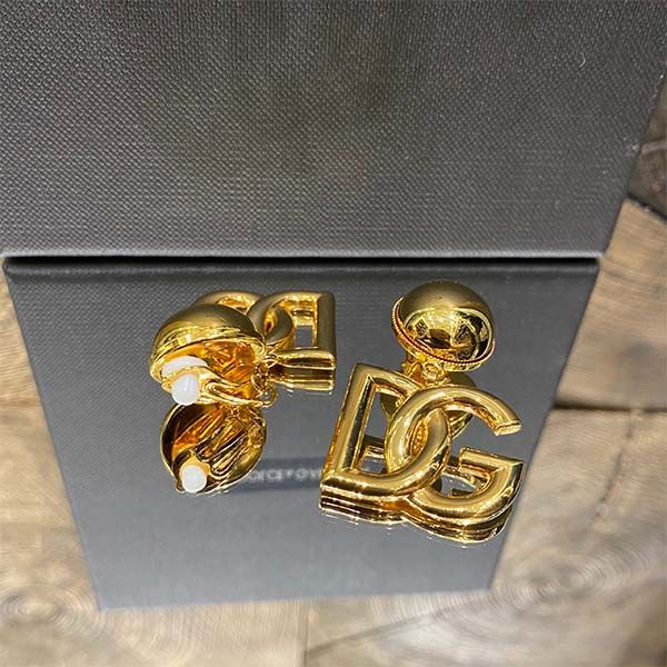 Khuyên Tai Dolce & Gabbana D&G Logo Clip-on Earrings Màu Vàng Gold - Trang sức - Vua Hàng Hiệu