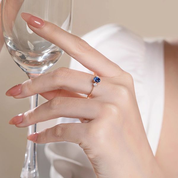 Nhẫn Huy Thanh Jewelry NPTB 287 - 14K - Đá Màu Sapphire Xanh Màu Vàng Hồng - Trang sức - Vua Hàng Hiệu