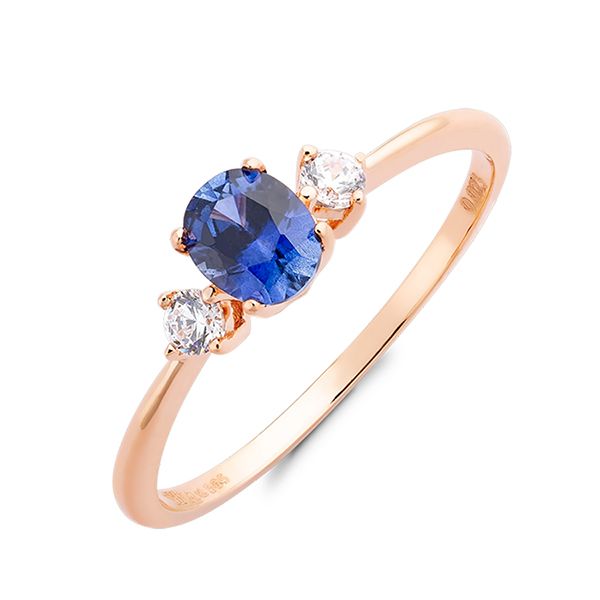 Nhẫn Huy Thanh Jewelry NPTB 287 - 14K - Đá Màu Sapphire Xanh Màu Vàng Hồng - Trang sức - Vua Hàng Hiệu