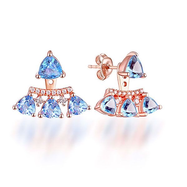 Khuyên Tai Kya Jewel Topaz Vàng Hồng Cách Điệu NAE3 - Trang sức - Vua Hàng Hiệu