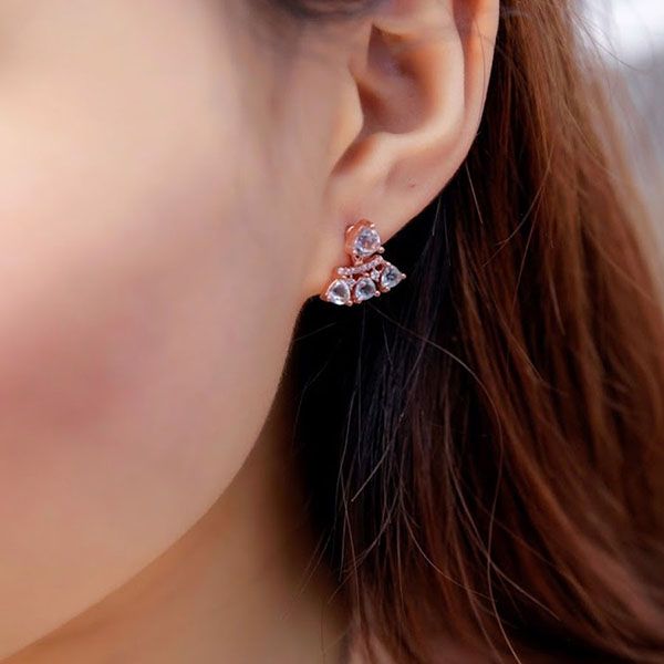 Khuyên Tai Kya Jewel Topaz Vàng Hồng Cách Điệu NAE3 - Trang sức - Vua Hàng Hiệu