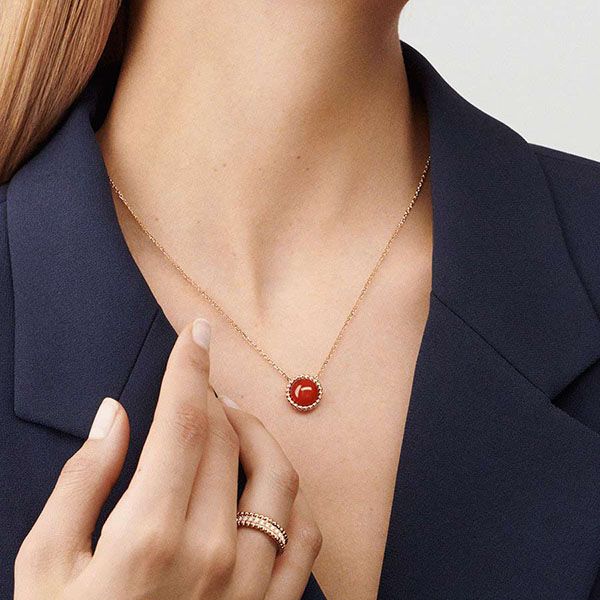 Dây Chuyền Jewery Luxury Perle'e Couleurs Carnelian 18k Rose Gold - Trang sức - Vua Hàng Hiệu
