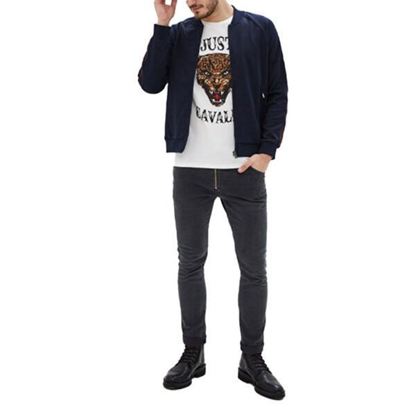 Áo Phông Just Cavalli S01GC0419 Mens T-Shirt Tiger Print Short Sleeve Cotton Half White Màu Trắng Size S - Thời trang - Vua Hàng Hiệu