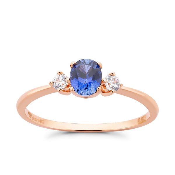 Nhẫn Huy Thanh Jewelry NPTB 287 - 14K - Đá Màu Sapphire Xanh Màu Vàng Hồng - Trang sức - Vua Hàng Hiệu
