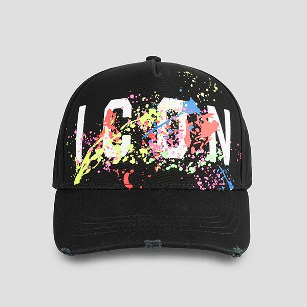 Mũ Dsquared2 Icon Splash Baseball Cap BCM0605 05C00001 2124 Màu Đen - Mũ nón - Vua Hàng Hiệu