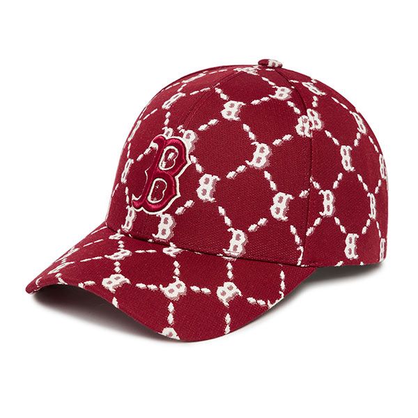 Mũ MLB Diamond Monogram Structure Ball Cap Boston Red Sox 3ACPM032N-43WIS Màu Đỏ - Mũ nón - Vua Hàng Hiệu