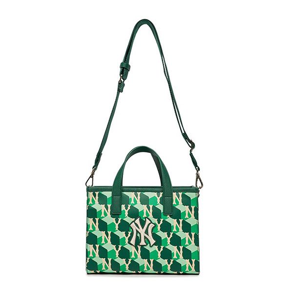 Túi Tote MLB Cube Monogram Small Tote Bag New York Yankees 3AORS022N-50GND Màu Xanh - Túi xách - Vua Hàng Hiệu