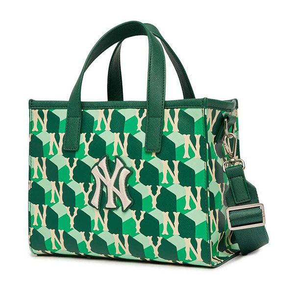 Túi Tote MLB Cube Monogram Small Tote Bag New York Yankees 3AORS022N-50GND Màu Xanh - Túi xách - Vua Hàng Hiệu