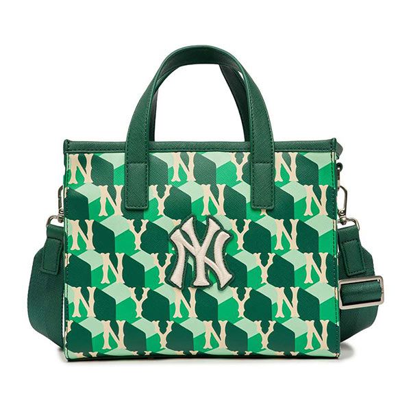 Túi Tote MLB Cube Monogram Small Tote Bag New York Yankees 3AORS022N-50GND Màu Xanh - Túi xách - Vua Hàng Hiệu