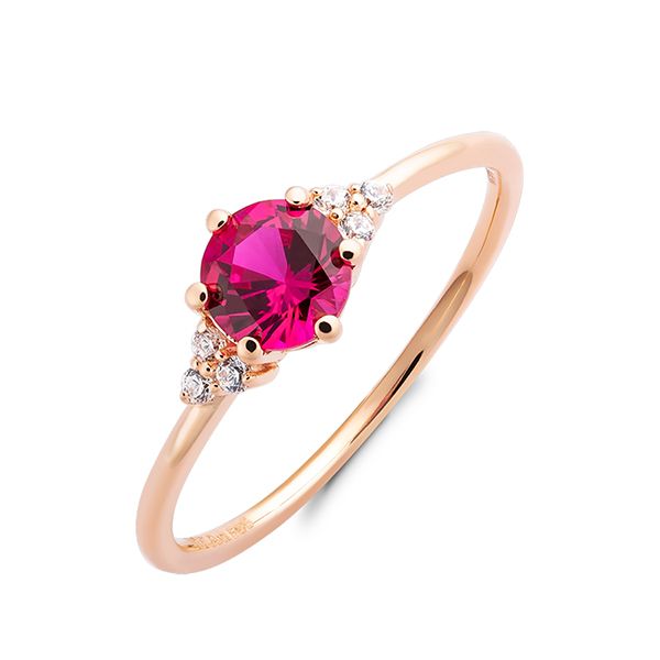 Nhẫn Huy Thanh Jewelry NPTB 289 - 14K - Đá Màu Ruby Màu Vàng Hồng - Trang sức - Vua Hàng Hiệu