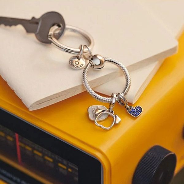Hạt Vòng Charm Pandora Moments Charm Key Ring 399566C00 Màu Bạc - Trang sức - Vua Hàng Hiệu