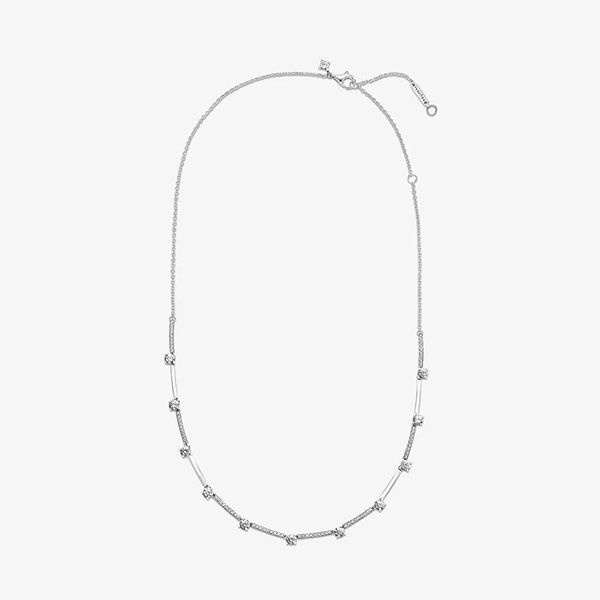 Dây Chuyền Pandora Timeless Đính Đá Trong Suốt 390059C01 Màu Bạc - Trang sức - Vua Hàng Hiệu