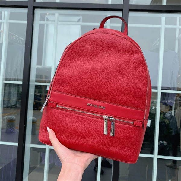 Balo Michael Kors MK Kenly Scarlet Leather Large Backpack Red 35S0SY9B7L Màu Đỏ - Túi xách - Vua Hàng Hiệu