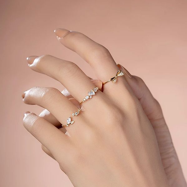 Nhẫn Huy Thanh Jewelry NLF 407 - 14K - Đá Cubic Zirconia Màu Vàng Gold - Trang sức - Vua Hàng Hiệu