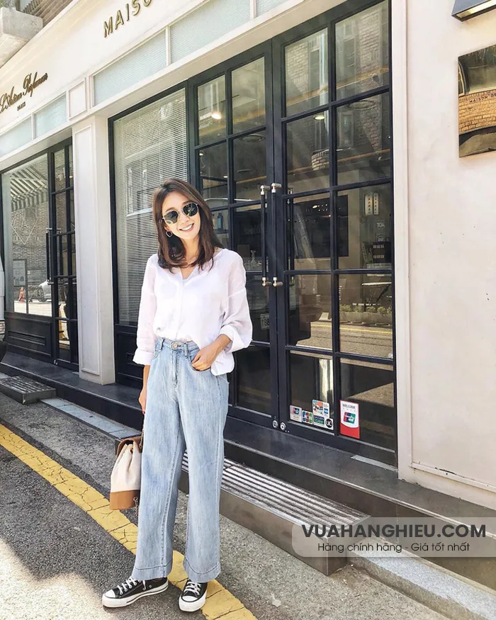 Quần jean ống rộng mặc với áo gì? 7 cách phối đồ với quần jean ống rộng