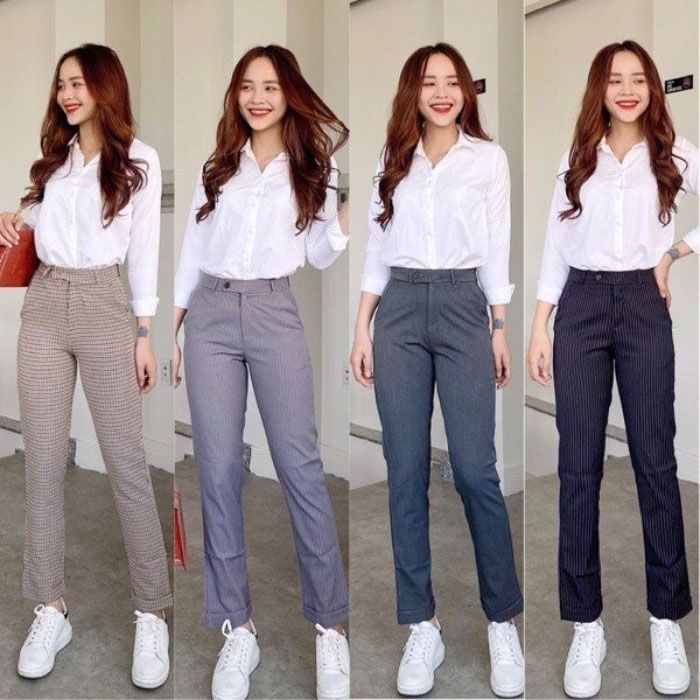 5 mẫu quần tây nữ lưng cao đẹp và 4 cách phối đồ, không lo lỗi mốt