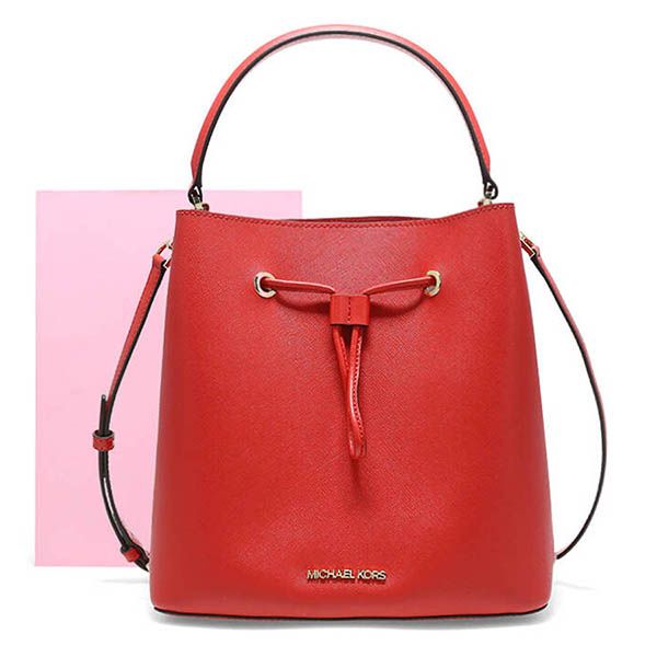Túi Đeo Chéo Michael Kors MK Suri Large Tank Messenger Leather 35F0GU2M7T Red Màu Đỏ Size 24 - Túi xách - Vua Hàng Hiệu