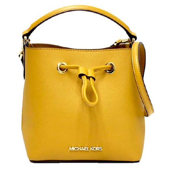 Túi Đeo Chéo Michael Kors MK Suri Small Saffiano Leather Bucket Crossbody Purse Bag Màu Vàng - Túi xách - Vua Hàng Hiệu